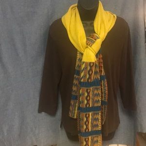 Scarf Mustard & Teal
